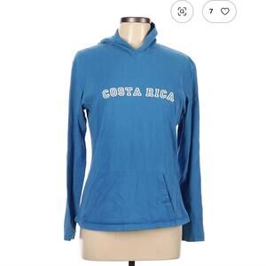 Costa Rica Blue Pullover Hoodie Size L